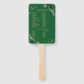 Das Emerald Green Floral Events Programm für Quinc Fächer (Rückseite)