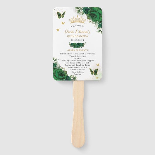 Das Emerald Green Floral Events Programm für Quinc Fächer (Vorderseite)