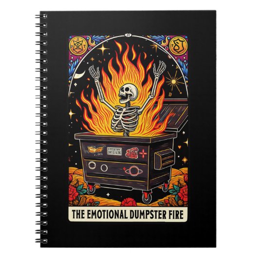 Das Emotionale Dumpster Fire Tarot Card Notebook Notizblock (Vorderseite)