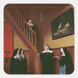 Das Empfehlungsschreiben von 1859 Quadratischer Aufkleber