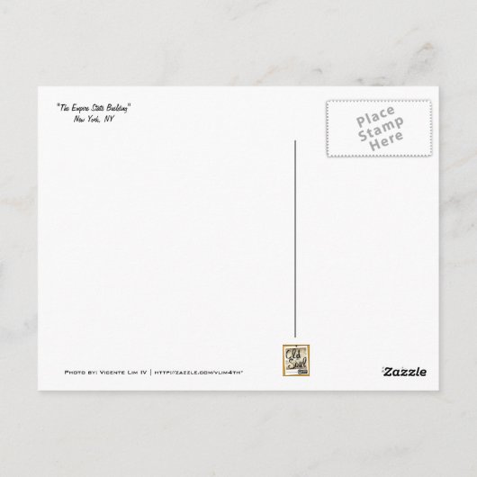Das Empire State Gebäude Postkarte (Rückseite)