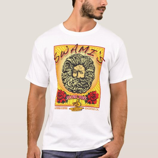 DAS ENCINITAS KALIFORNIEN DES SWAMIS SURFEN T-Shirt (Vorderseite)