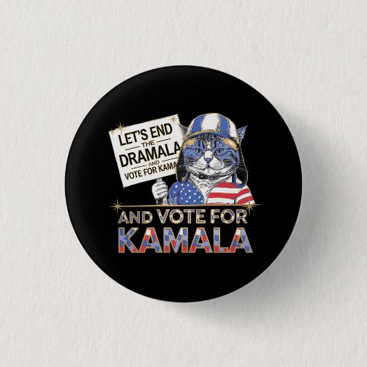 Das Ende der Dramala und die Abstimmung für Kamala Button (Vorderseite)