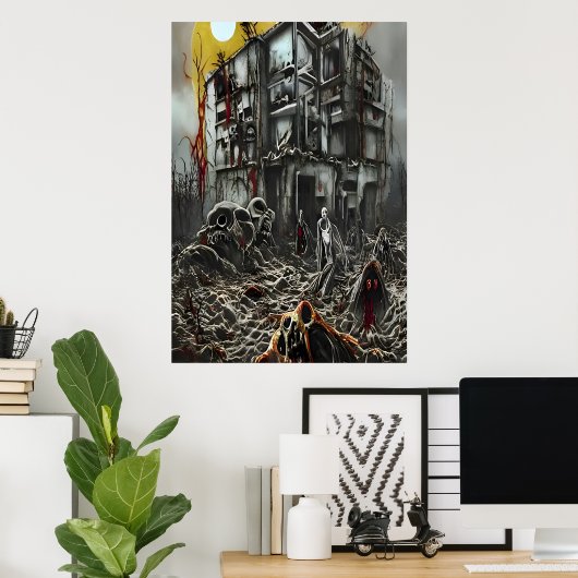 Das Ende der Welt | AI Art Poster (Heimbüro)