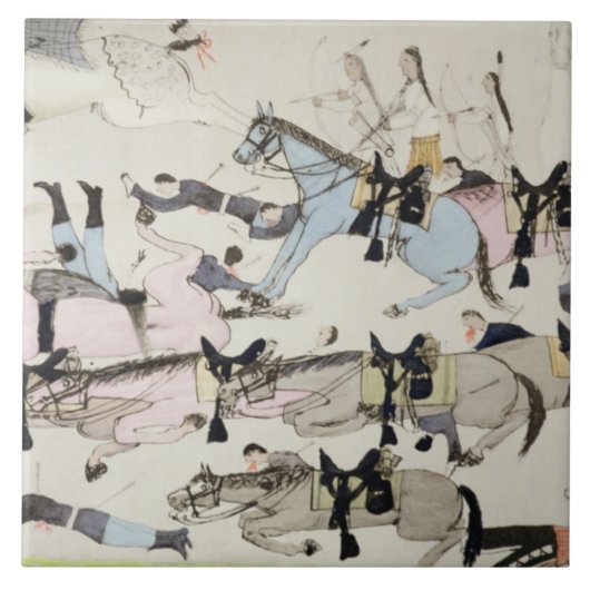 Das Ende des Kampfes (Tinte auf Papier) Fliese (Vorderseite)