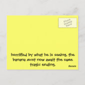 das Ende des Obstkorbes Postkarte (Rückseite)