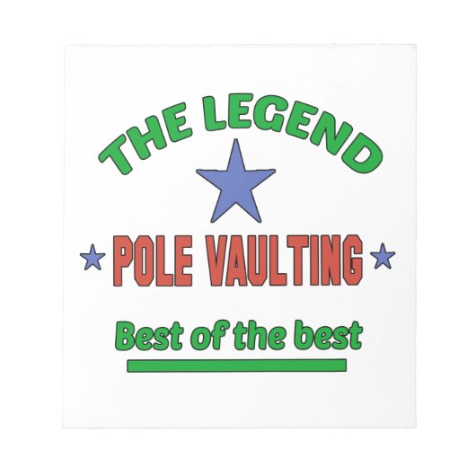 Das Ende des Pole Vaulting Notizblock (Vorderseite)