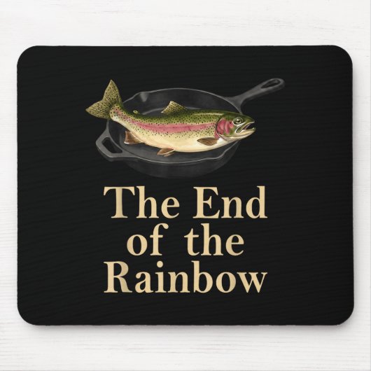 Das Ende des Regenbogen Retro lustiger Forellenang Mousepad (Vorne)