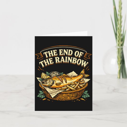 Das Ende des Regenbogens lustiger Fish and Chips Karte (Vorderseite)
