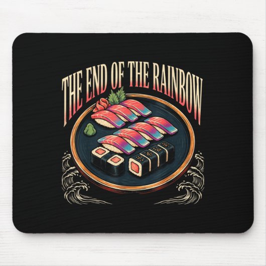 Das Ende des Regenbogens lustiger Sushi-Forellen-A Mousepad (Vorne)