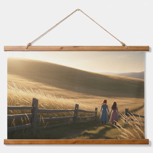 Das Ende des Sommers Wandteppich Mit Holzrahmen (Vorne)
