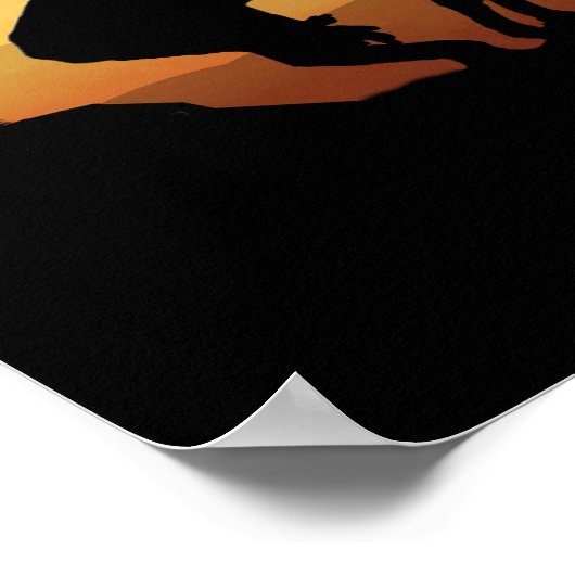 Das Ende des Trail Sihouette bei Sunset Poster (Ecke)