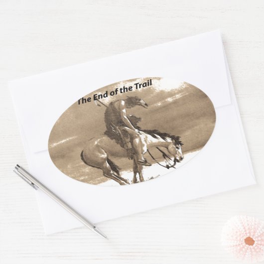 Das Ende des Weges Ovaler Aufkleber (Umschlag)