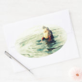 Das Ende! Duck Hintern Ovaler Aufkleber (Umschlag)