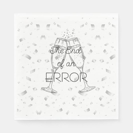 Das Ende eines Fehlers Champagner Scheidungsparty Serviette (Vorderseite)