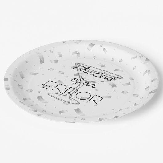 Das Ende eines Fehlers Scheidungsparty Martini Pappteller (Schrägansicht)