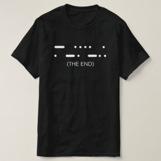Das Ende Morse-Code Minimalistisches Schwarzes T-S T-Shirt