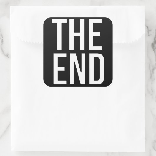 Das Ende Quadratischer Aufkleber (Tasche)