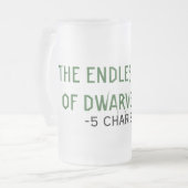 DAS ENDLOSE MUGOF DWARVEN ALE MATTGLAS BIERGLAS (Vorderseite Links)