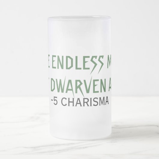 DAS ENDLOSE MUGOF DWARVEN ALE MATTGLAS BIERGLAS (Mittel)