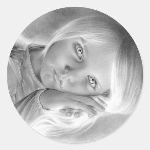 Das Engelchen-Aufkleber des Himmels Runder Aufkleber