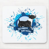 Das englische Bullterrier SPRITZEN-Blau Mousepad (Vorne)