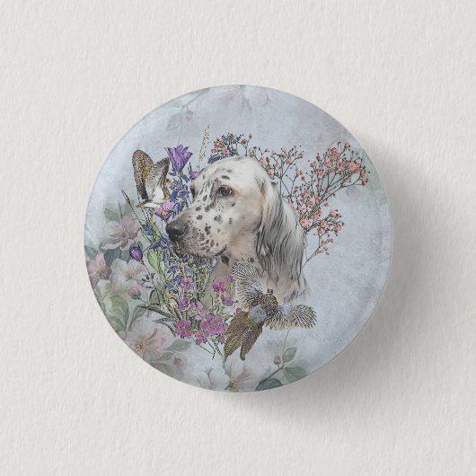 Das englische Setter Portrait , Kunst Button (Vorderseite)