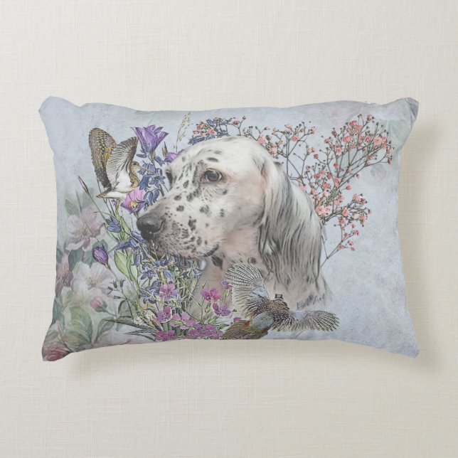 Das englische Setter Portrait , Kunst Dekokissen (Vorderseite)