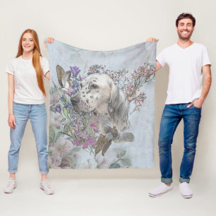 Das englische Setter Portrait , Kunst Fleece Blank