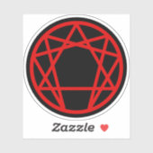 Das Enneagram (rot auf schwarz) Aufkleber (Blatt)