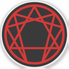 Das Enneagram (rot auf schwarz) Aufkleber