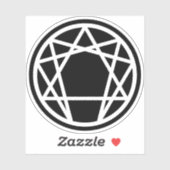 Das Enneagram (weiß auf schwarz) Aufkleber (Blatt)
