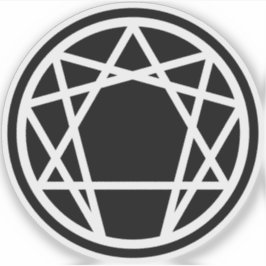 Das Enneagram (weiß auf schwarz) Aufkleber