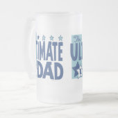 Das entscheidende Vater-Blau Mattglas Bierglas (Vorderseite Links)