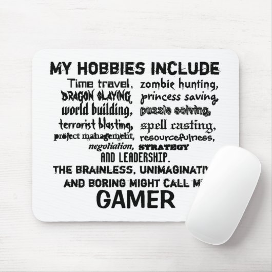 Das entscheidenden Kredo des Gamers (weiß) Mousepad (Mit Mouse)