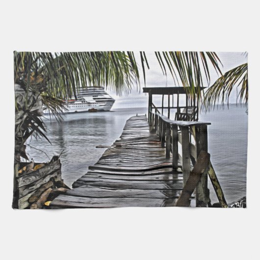 Das entspannendste Dock Geschirrtuch (Horizontal)