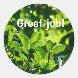 Das Erfrischen grüner Blätter ist ein großartiger Runder Aufkleber