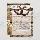 Das Erhalten der Hitched hölzernen Wedding Einladung (Vorne/Hinten)