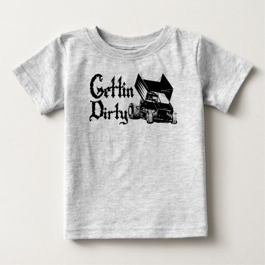 Das Erhalten schmutzig sprinten Auto Baby T-shirt (Vorderseite)