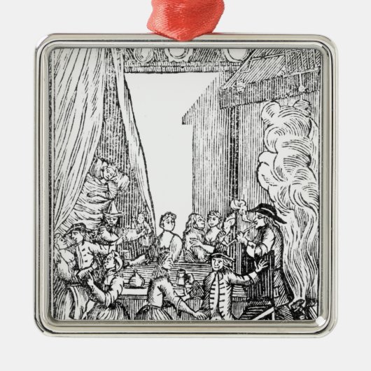 Das Ernte-Abendessen, von den Roxburghe Balladen Silbernes Ornament (Vorne)