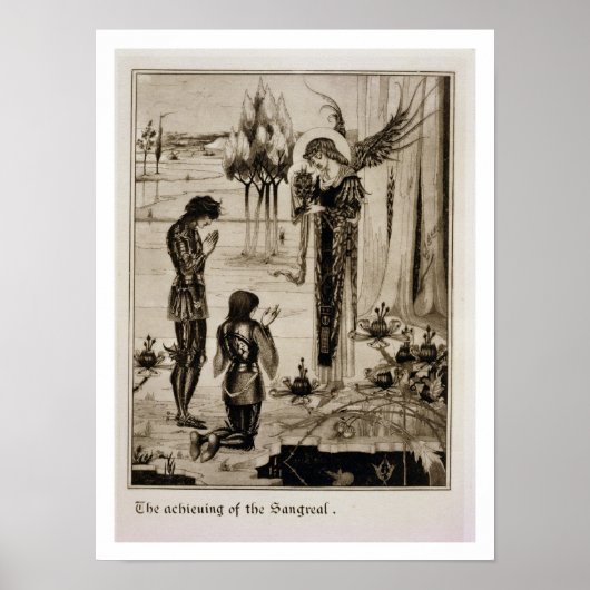 Das Erreichen des Sangreal, von 'Le Morte d'Ar Poster (Vorne)