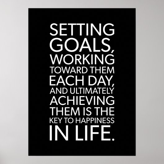 Das Erreichen von Zielen ist der Schlüssel zum Glü Poster (Vorne)