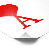 Das erste A mit einem großen roten Herz Fotodruck (Ecke)