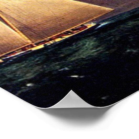 Das erste America's Cup Race, 1870 Poster (Ecke)