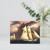 Das erste America's Cup Race, 1870, Postkarte (Stehend Vorderseite)