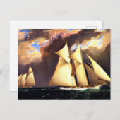 Das erste America's Cup Race, 1870, Postkarte (Vorne/Hinten)