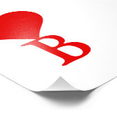 Das erste B mit einem großen roten Herz Fotodruck (Ecke)