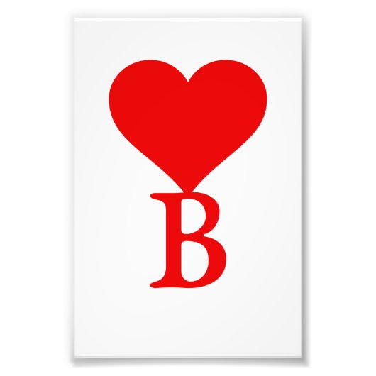 Das erste B mit einem großen roten Herz Fotodruck (Vorne)