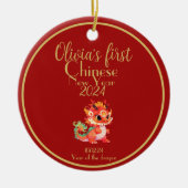 Das erste chinesische Jahr des Babys, das Jahr des Keramik Ornament (Vorne)