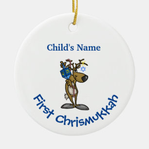 Das erste Chrismukkah-Ornament des Babys passt es  Keramik Ornament